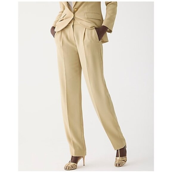 J. Crew Essential Straight Leg Pants City Crepe Light Khaki Size 12 NWT - Picture 1 of 8